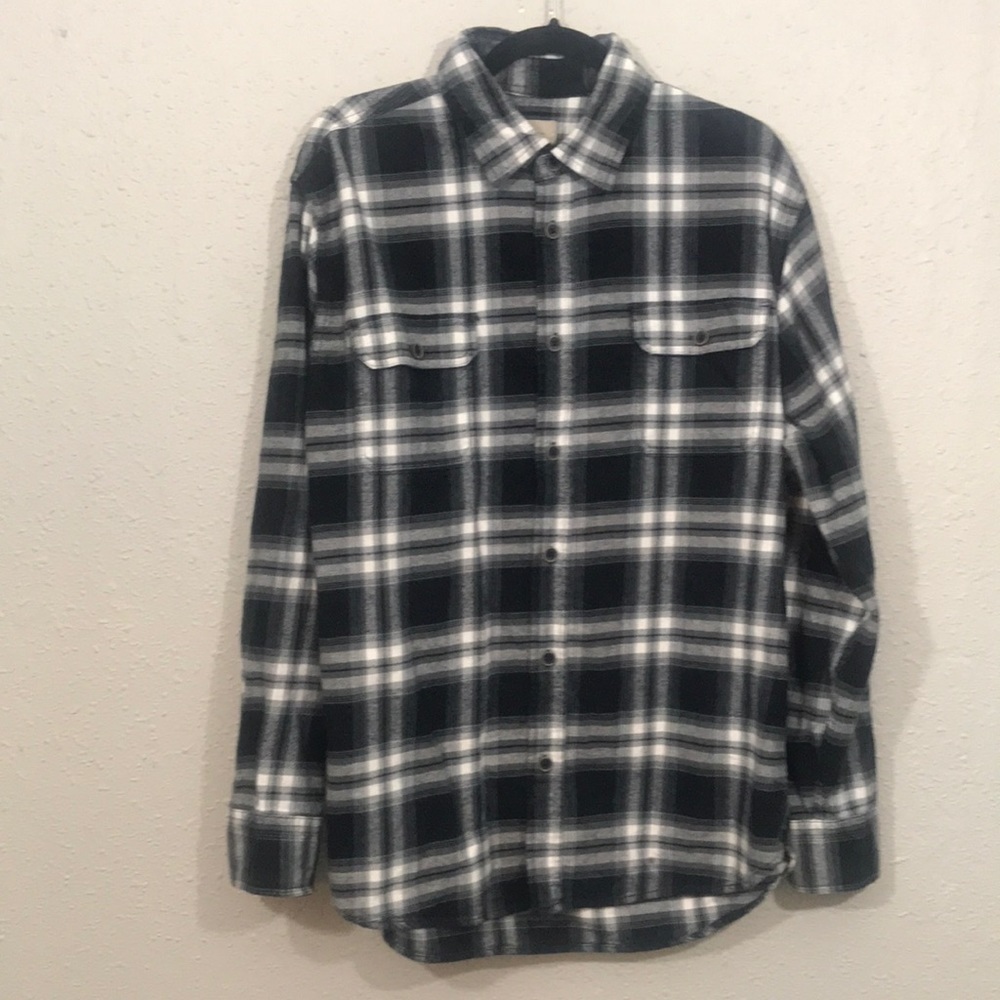 JACHS Heavy Plaid Black & White Shirt/Jacket size L‎